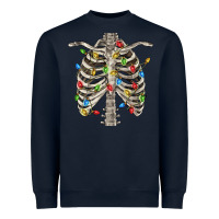 Navy Christmas Rib Cage Heavyweight Sweatshirt - FaDigitalArtStudio