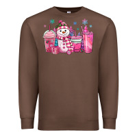 Chestnut pink christmas snowman coffee cups Premium Sweatshirt - MaliasSmallBusiness
