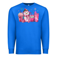 True Royal pink christmas snowman coffee cups Premium Sweatshirt - MaliasSmallBusiness