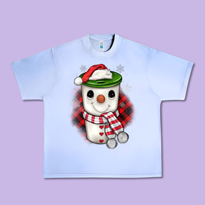 Christmas Snowman Coffee Urban Heavy Tee Designed By Jahusdesignshop