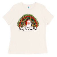 Bone merry christmas y'all santa rainbow Ladies Tee - AdoDesignShop