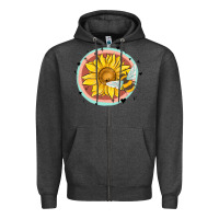 Charcoal Heather bee and sunflower Zipper Hoodie - MaliasSmallBusiness