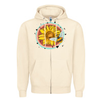 Sandshell bee and sunflower Zipper Hoodie - MaliasSmallBusiness