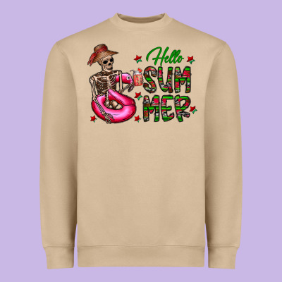 Hello Summer Heavyweight Sweatshirt Designed By Cowhidedigitalart