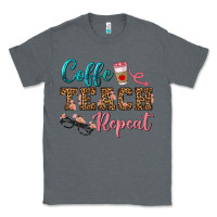 Charcoal Heather coffee teach repeat Classic Tee - BundleAndBundleShop