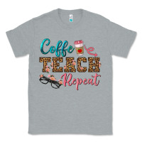 Heather Grey coffee teach repeat Classic Tee - BundleAndBundleShop