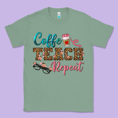 Coffee Teach Repeat Classic Tee Designed By Bundleandbundleshop