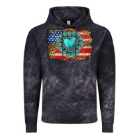 Cloud Black American flag leopard turquoise gemstone Vintage Hoodie - Neo Western