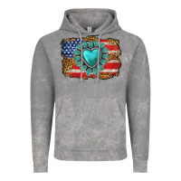 Cloud Rock American flag leopard turquoise gemstone Vintage Hoodie - Neo Western