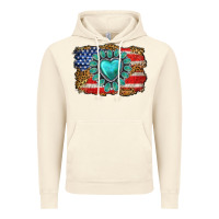 Vintage Artic American flag leopard turquoise gemstone Vintage Hoodie - Neo Western