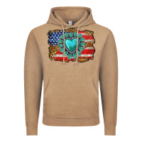 Vintage Coffee American flag leopard turquoise gemstone Vintage Hoodie - Neo Western