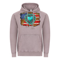 Vintage Zinc American flag leopard turquoise gemstone Vintage Hoodie - Neo Western