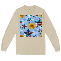 Mushroom patriotic stars and sunflower Long Sleeve Tee - BundleAndBundleShop