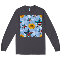 Patriotic Stars And Sunflower Long Sleeve Tee | Teevron