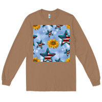 Toasted Coconut patriotic stars and sunflower Long Sleeve Tee - BundleAndBundleShop
