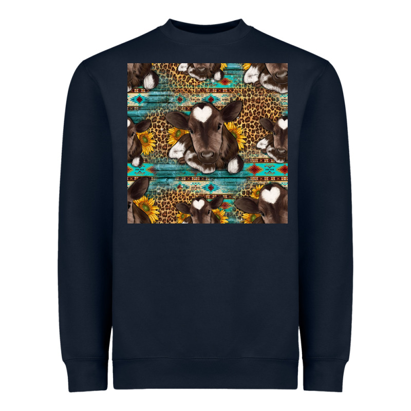 Western Baby Calf Seamless Pattern Heavyweight Sweatshirt by HRA Design Shop | Teevron