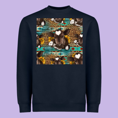 Western Baby Calf Seamless Pattern Heavyweight Sweatshirt Designed By Hra Design Shop