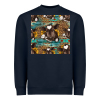 Navy western baby calf seamless pattern Heavyweight Sweatshirt - HRA Design Shop