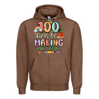 Chestnut 100 days of making a difference Zipper Hoodie - MaliasSmallBusiness