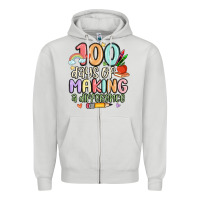 Dove Grey 100 days of making a difference Zipper Hoodie - MaliasSmallBusiness
