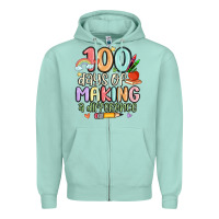 Seafoam 100 days of making a difference Zipper Hoodie - MaliasSmallBusiness