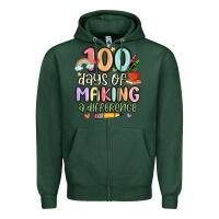 Sports Green 100 days of making a difference Zipper Hoodie - MaliasSmallBusiness