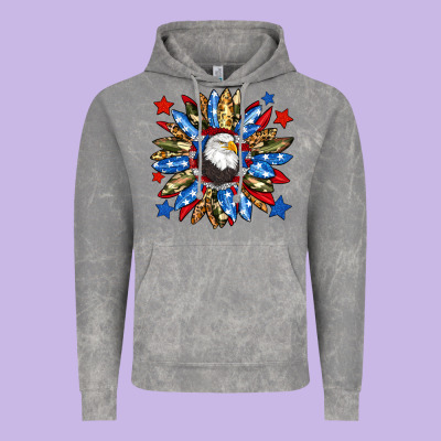 American Flag Sunflower Vintage Hoodie Designed By Neo Western