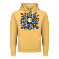 Vintage Mustard American flag sunflower Vintage Hoodie - Neo Western