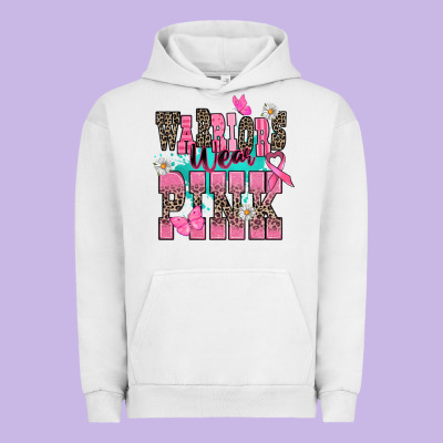 Warriors Wear Pink Cancer Awareness Urban Hoodie Designed By Howdyjamesfarm