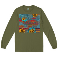 Army Green sunflower gemstone serape tumbler Long Sleeve Tee - AdoDesignShop
