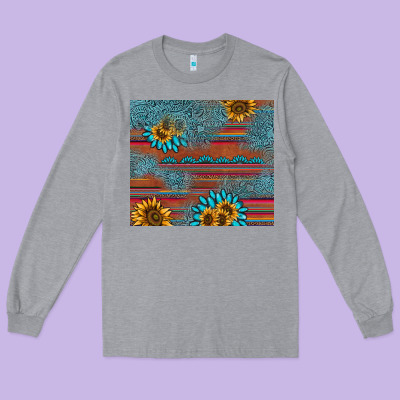 Sunflower Gemstone Serape Tumbler Long Sleeve Tee Designed By Adodesignshop