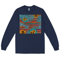 Navy sunflower gemstone serape tumbler Long Sleeve Tee - AdoDesignShop