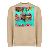 Mushroom floral hippie truck seamless pattern Heavyweight Sweatshirt - HRA Design Shop