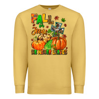 Antique Gold fall for jesus he never leaves Premium Sweatshirt - MaliasSmallBusiness