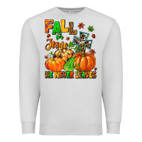 Dove Grey fall for jesus he never leaves Premium Sweatshirt - MaliasSmallBusiness