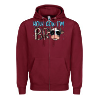 Burgundy holy cow i'm bro Zipper Hoodie - MaliasSmallBusiness
