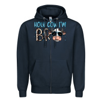 Navy holy cow i'm bro Zipper Hoodie - MaliasSmallBusiness