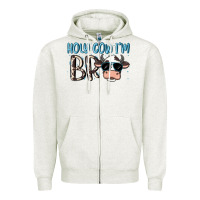 Oatmeal Heather holy cow i'm bro Zipper Hoodie - MaliasSmallBusiness