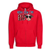 Red holy cow i'm bro Zipper Hoodie - MaliasSmallBusiness