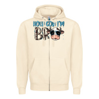Sandshell holy cow i'm bro Zipper Hoodie - MaliasSmallBusiness