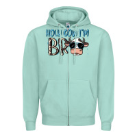 Seafoam holy cow i'm bro Zipper Hoodie - MaliasSmallBusiness