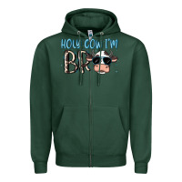Sports Green holy cow i'm bro Zipper Hoodie - MaliasSmallBusiness