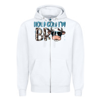 White holy cow i'm bro Zipper Hoodie - MaliasSmallBusiness