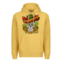 Antique Gold sombrero skull Premium Hoodie - BarkalooDesign