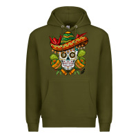 Army Green sombrero skull Premium Hoodie - BarkalooDesign