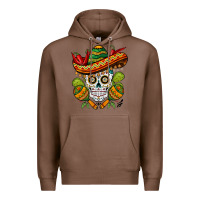 Chestnut sombrero skull Premium Hoodie - BarkalooDesign