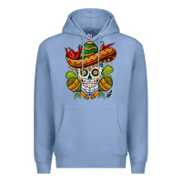 Colony Blue sombrero skull Premium Hoodie - BarkalooDesign