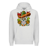 Dove Grey sombrero skull Premium Hoodie - BarkalooDesign