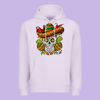 Sombrero Skull Premium Hoodie Designed By Barkaloodesign