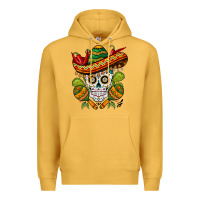 Mustard sombrero skull Premium Hoodie - BarkalooDesign